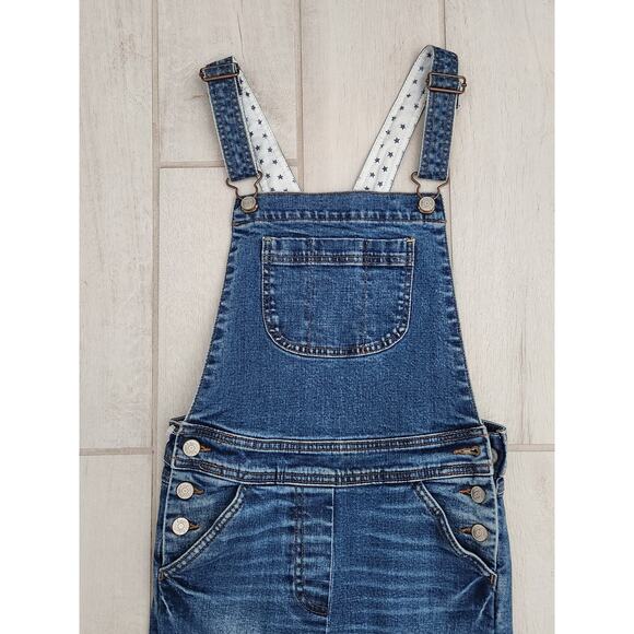 Boden girls denim overalls 11-12Y Stars Lining Skinny Pockets Nordstrom Preppy - Picture 2 of 8